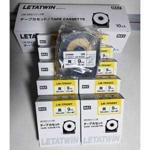 Nhãn in MAX LM-TP509W | 9mm x 8m | Chữ Đen trên nền Trắng