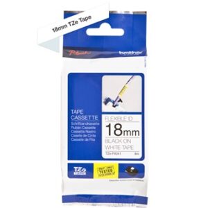 Nhãn in Brother Siêu Dẻo TZe-FX241 | 18mm x 8m | Chữ Đen trên nền Trắng 1