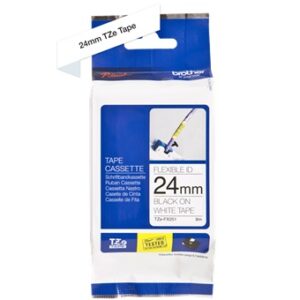 Nhãn in Brother Siêu Dẻo TZe-FX251 | 24mm x 8m | Chữ Đen trên nền Trắng 1