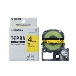 Nhãn in TEPRA SC4Y | 4mm x 8m | Chữ Đen trên nền Vàng
