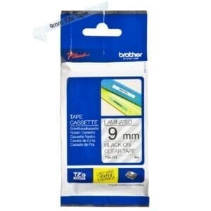 Nhãn in Brother TZe-121 | 9mm x 8m | Chữ Đen trên nền Trong