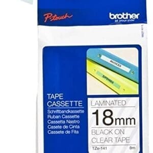 Nhãn in Brother TZe-141 | 18mm x 8m | Chữ Đen trên nền Trong 1