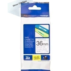 Nhãn in Brother TZe-161 | 36mm x 8m | Chữ Đen trên nền Trong 1