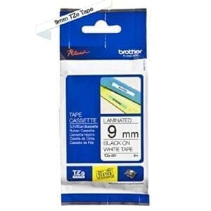 Nhãn in Brother TZe-221 | 9mm x 8m | Chữ Đen trên nền Trắng