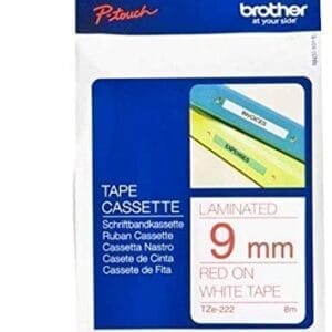 Nhãn in Brother TZe-222 | 9mm x 8m | Chữ Đỏ trên nền Trắng 1