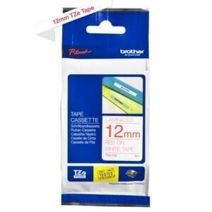 Nhãn in Brother TZe-232 | 12mm x 8m | Chữ Đỏ trên nền Trắng 1