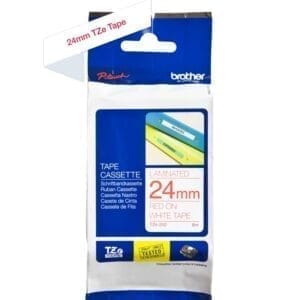 Nhãn in Brother TZe-252 | 24mm x 8m | Chữ Đỏ trên nền Trắng 1