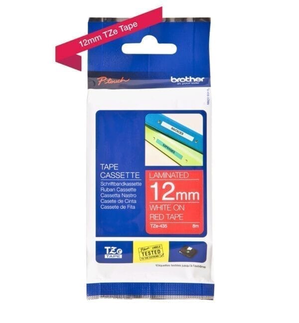 Nhãn in Brother TZe-242 | 18mm x 8m | Chữ Đỏ trên nền Trắng 1