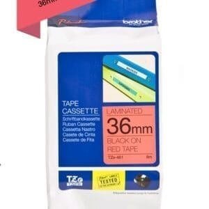 Nhãn in Brother TZe-461 | 36mm x 8m | Chữ Đen trên nền Đỏ 1