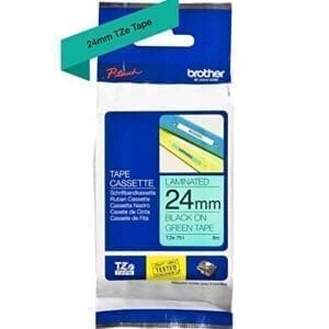 Nhãn in Brother TZe-751 | 24mm x 8m | Chữ Đen trên nền Xanh lá_1
