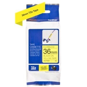 Nhãn in Brother Siêu Dẻo TZe-FX661 | 36mm x 8m | Chữ Đen trên nền Vàng 4