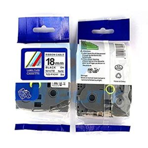 Nhãn in Siêu Dẻo TZ2-FX241 | 18mm x 8m | Chữ Đen trên nền Trắng