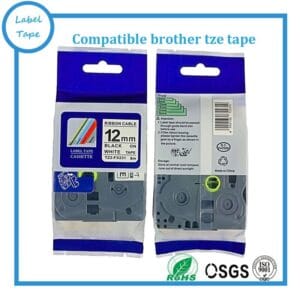 Nhãn in Siêu Dẻo TZ2-FX651 | 24mm x 8m | Chữ Đen trên nền Vàng