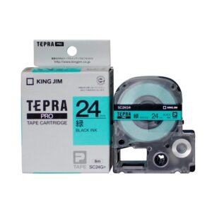Nhãn in TEPRA SC24G | 24mm x 8m | Chữ Đen trên nền Xanh lá