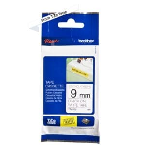 Nhãn in Brother Siêu Dính TZe-S221 | 9mm x 8m | Chữ Đen trên nền Trắng 1
