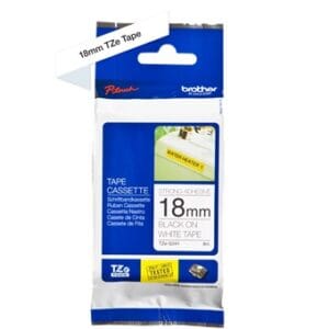 Nhãn in Brother Siêu Dính TZe-S241 | 18mm x 8m | Chữ Đen trên nền Trắng 1