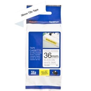Nhãn in Brother Siêu Dính TZe-S261 | 36mm x 8m | Chữ Đen trên nền Trắng 1