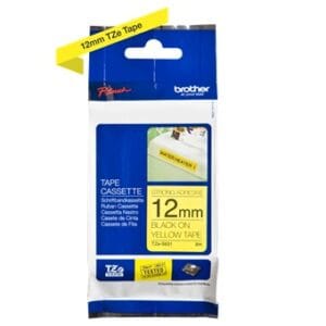 Nhãn in Brother Siêu Dính TZe-S631 | 12mm x 8m | Chữ Đen trên nền Vàng 1