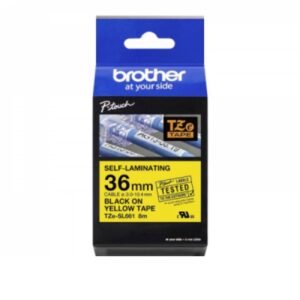 Nhãn in Brother TZe-SL661 | 36mm x 8m | Nền Vàng Tự cán màng