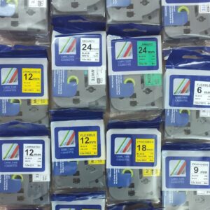 Nhãn in CZe-541 | 18mm x 8m | Chữ Đen trên nền Xanh dương 5