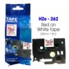 Nhãn in HZe-262 | 36mm x 8m | Chữ Đỏ trên nền Trắng