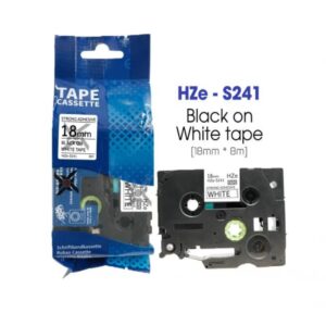 Nhãn in HZe-711 | 6mm x 8m | Chữ Đen trên nền Xanh lá