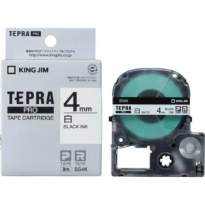 Nhãn in TEPRA SS4K | 4mm x 8m | Chữ Đen trên nền Trắng