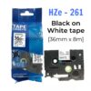 Nhãn in HZe-261 | 36mm x 8m | Chữ Đen trên nền Trắng