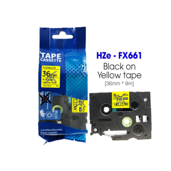nhan in sieu deo hze fx661 36mm x 8m chu den tren nen vang