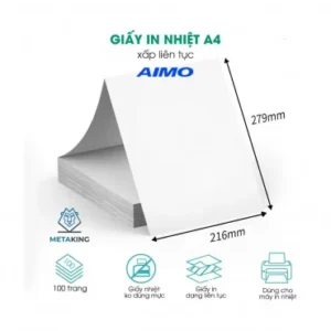 Giấy in nhiệt khổ A4 - dạng liên kết, chính hãng AIMO, KT-ZD1-RMSG10-A4M8