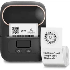 Máy in nhãn di động M110, Bluetooth, in qua app, màu đen