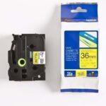 Nhãn in Brother TZe-661 | 36mm x 8m | Chữ Đen trên nền Vàng