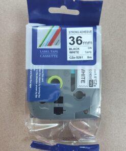Nhãn in Siêu Dính CZe-S261 | 36mm x 8m | Chữ Đen trên nền Trắng