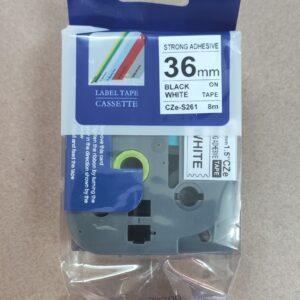Nhãn in Siêu Dính CZe-S261 | 36mm x 8m | Chữ Đen trên nền Trắng