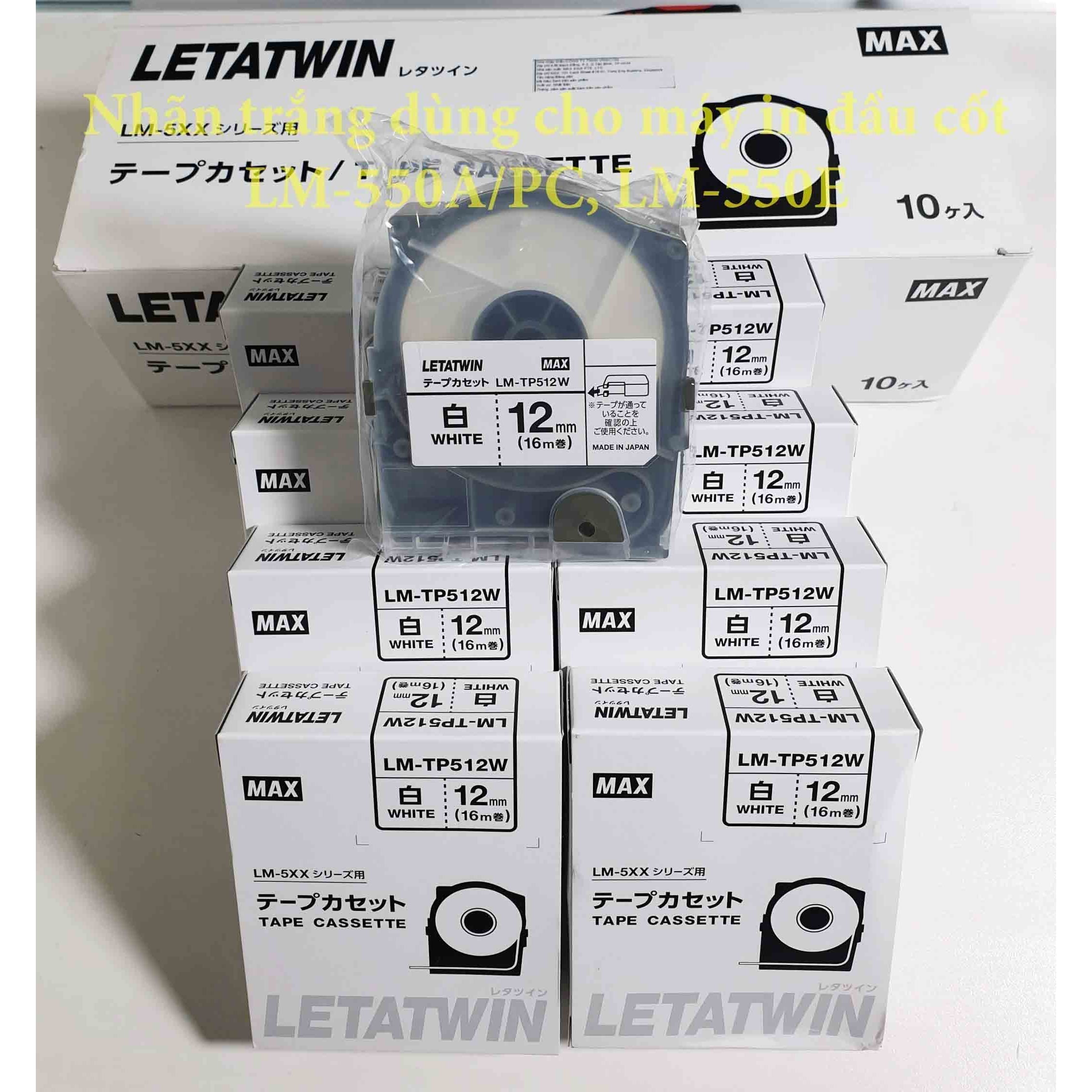 Nhãn in MAX LM-TP512W | 12mm x 8m | Chữ Đen trên nền Trắng 2 Nhãn in MAX LM-TP512W | 12mm x 8m | Chữ Đen trên nền Trắng