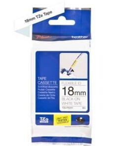Nhãn in Brother Siêu Dẻo TZe-FX241 | 18mm x 8m | Chữ Đen trên nền Trắng