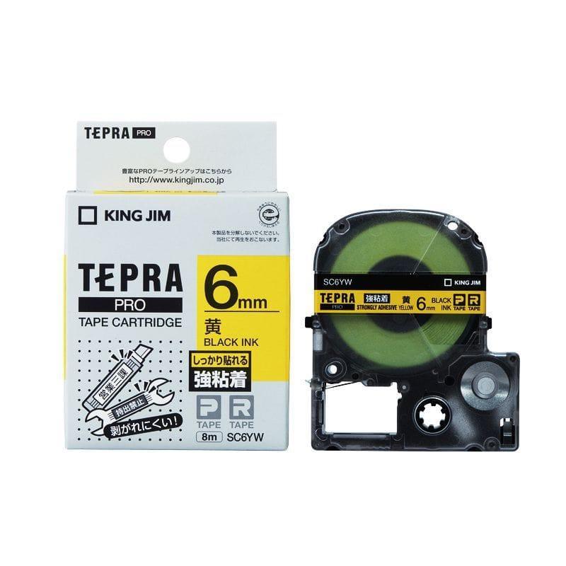 Nhãn in TEPRA SC24Y | 24mm x 8m | Chữ Đen trên nền Vàng - Samco Tech