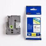 Nhãn in Brother TZe-111 | 6mm x 8m | Chữ Đen trên nền Trong