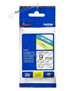 Nhãn in Brother TZe-121 | 9mm x 8m | Chữ Đen trên nền Trong