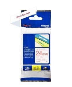 Nhãn in Brother TZe-252 | 24mm x 8m | Chữ Đỏ trên nền Trắng