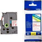 Nhãn in Brother TZe-252 | 24mm x 8m | Chữ Đỏ trên nền Trắng