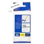 Nhãn in Brother Siêu Dẻo TZe-FX261 | 36mm x 8m | Chữ Đen trên nền Trắng