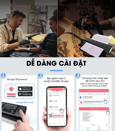 Máy in hình xăm di động M08F 3 Máy in hình xăm di động M08F