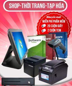 Trọn bộ thiết bị bán hàng: Máy bán hàng-Máy in hóa đơn-Máy in tem nhãn-phần mềm bán hàng-Ngăn kéo đựng tiền-Máy quét mã vạch-Giáy in hóa đơn