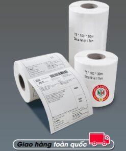 Decal nhiệt in shopee, Tiki, Lazada 75x100 mm cuộn 30m