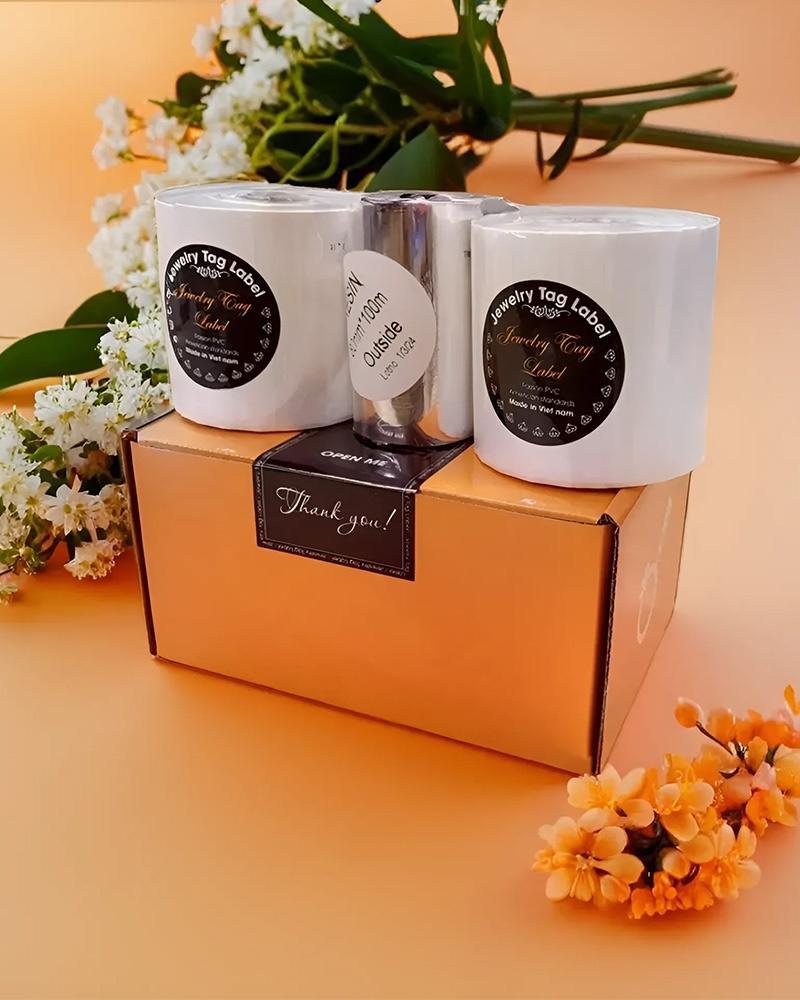 hộp nhãn tem vàng - jewelry tag label - 5000 nhãn 1 hộp nhãn tem vàng - jewelry tag label - 5000 nhãn