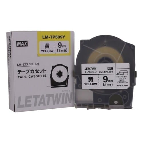 Nhãn in MAX LM-TP509Y | 9mm x 8m | Chữ Đen trên nền Vàng 1 Nhãn in MAX LM-TP509Y | 9mm x 8m | Chữ Đen trên nền Vàng