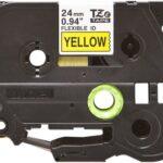 nhan in brother sieu deo tze fx651 24mm x 8m chu den tren nen vang