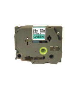 Nhãn in Brother Siêu Dẻo TZe-FX751 | 24mm x 8m | Chữ Đen trên nền Xanh lá