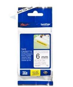 Nhãn in Brother Siêu Dính TZe-S211 | 6mm x 8m | Chữ Đen trên nền Trắng